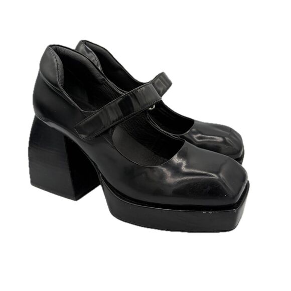 Jeffrey Campbell Reine Mary Jane Heels 8 Black Goth Halloween Emo Whimsygoth - Picture 3 of 9